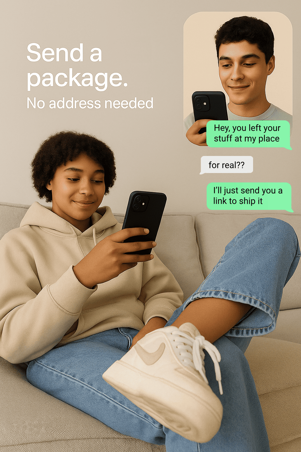 Send a real package. No address needed