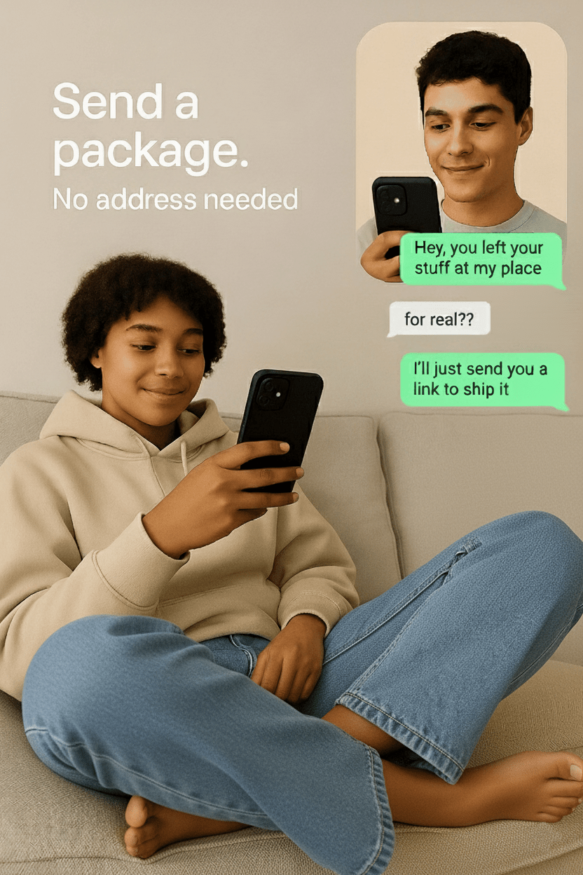 Send a real package. No address needed